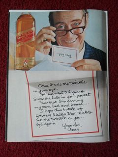 1975 Print Ad Johnnie Walker Red Label Whiskey ~ Dear Dad