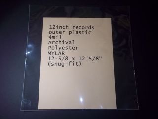 12inch Record   ARCHIVAL OUTER SLEEVES   4mil MYLAR   13 x 13 lp vinyl 