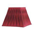  in. Wide Square Clip On Chandelier Lamp Shade, Red, Faux Silk Fabric