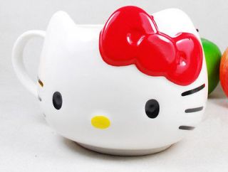 Hello Kitty Ceramic Cup Tea Milk Coffee Mug White Red Bowknot BZ1