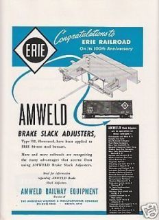 1951 Amweld Ry Equipment Ad Erie Railroad Box Car