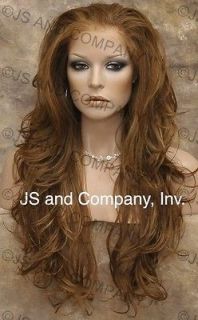   Heat Safe Swiss Lace Front WIG Realistic Red Blonde Mix A8 #27c29