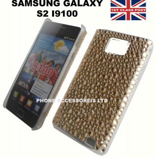   SYTLISH DIAMOND BLING GOLD CASE COVER FOR SAMSUNG 19100 GALAXY S11 S2