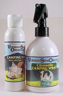   Organics~Gift Set~CITRONELLA CAMPING SPRAY~8floz & CAMPING SOAP 4oz