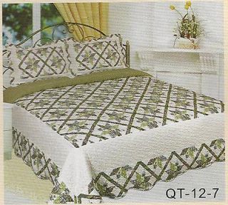 PC Quilt Reversible Bedspread Set Country Star Sherpa Green