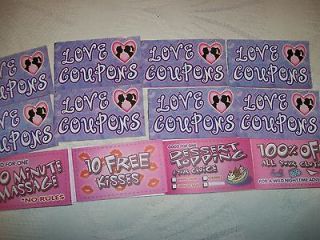   PASSION ROMANCE PARTIES LOVE COUPON BOOKS FOR 12 PARTY FAVORS