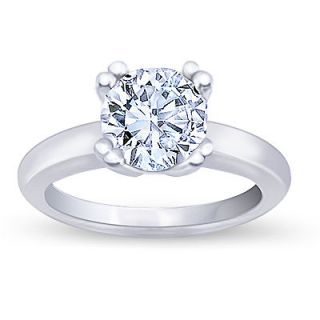 carat VS diamond ring 8 prong solitaire engagement ring gold F VS2