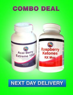 Acai Berry + Raspberry Ketones RX Max Combo Diet Weight Management 
