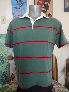 80s Vintage BENETTON Striped Rugby Polo Shirt Medium ITALY