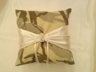 camouflage army military wedding blessing ring cushion