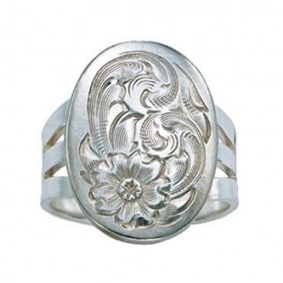 Montana Silversmiths Bright Cut Silver Concho Ring (RG32)