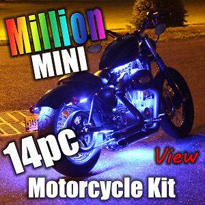 14pc MILLION COLOR MINI SMD LED MOTORCYCLE LIGHT KIT