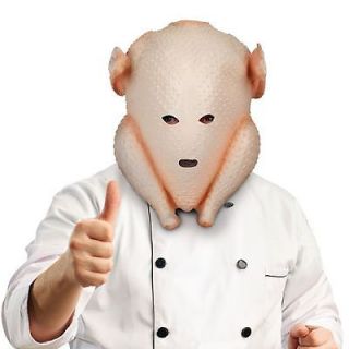 RUBBER THANKSGIVING CLUMSY COOK TURKEY HEAD LATEX COSTUME MASK 