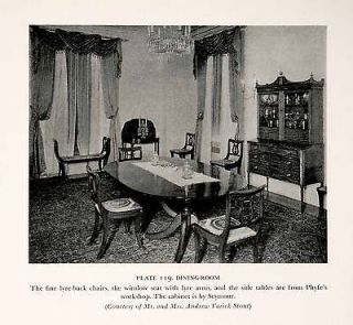 1939 Print Dining Room Duncan Phyfe Furniture Maker Carpenter 