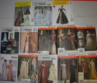 Tudor Renaissance Regency Bustle Dress Patterns 6630 2573 5696 4055 