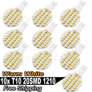   194 921 W5W 24 1210 SMD LED Warm White RV Landscaping Light Lamp Bulb