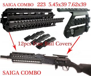 Saiga 7.62x39 Rifle Quad Rail Handguard + Side Rail Weaver Picatinny 