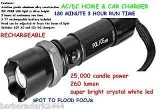  Fire Rescue High Intensity LED Rechargeable Flashlight 