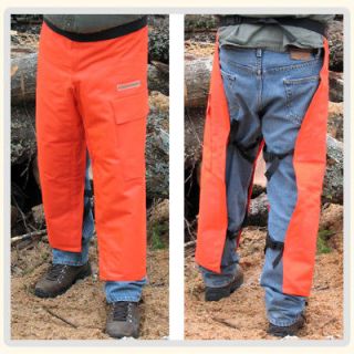 Apron Style Chainsaw Chaps Protective, Saftey orange