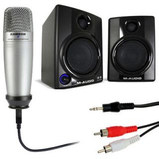 Samson CO1U C01U Studio Condenser Mic & AV30 Speakers Home Recording 