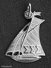 Tri Sigma Sterling Silver Sailboat Lettered Charm