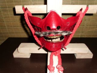 Cool!Japanese Samurai Armor red Protective Metal Mask retail: $99USD