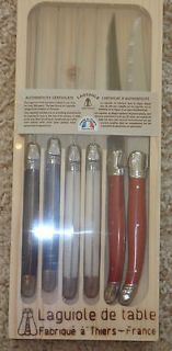 Laguiole RED WHITE BLUE Stainless Steel STEAK KNIVES Set of 6 NEW 
