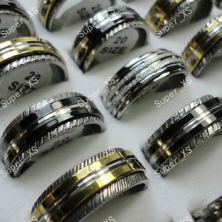   jewelry mixed lots 10pcs Rotatable stainless steel rings 