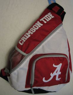   CRIMSON TIDE Single Strap Red/White Trapezoid Backpack Book Bag Tote