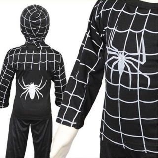 KD204 Black Spiderman costume Boys Party Halloween carnival Outfit 