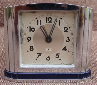 Nice 1950 JAZ Desk/Travel CHROME Alarm Clock FRANCE.