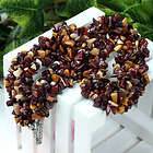 18 Mookaite Jasper Gemstone Freeform Chips Beads Handknit Necklace
