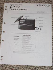 Kenwood CP E7 Stereo Cassette Player Service Manual