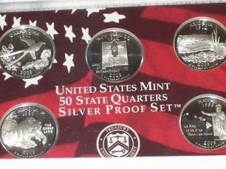 2008 US 50 STATE QUARTER SILVER PROOF SET WITH COA