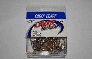 New Eagle Claw Seaguard Kahle Fish Hooks Box 50 size 2/0 L142F