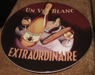 Pottery Barn Wine Bar Cocktail Plate Un Vin Blanc Extraordinare