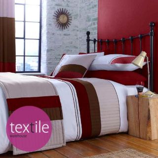   Red Burgundy Brown Beige White Quilted Duvet Quilt Cover Bedding Set