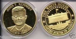   PRESIDENT JOHN F. KENNEDY ~1917 1963~ 24KT GOLD COMMEMORATIVE COIN