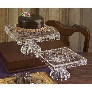 FREEDOM CRYSTAL SQUARE FOOTED CAKE STAND PLATE 10
