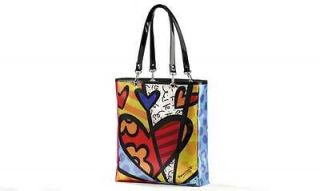 GIFTCRAFT ROMERO BRITTO SATIN LARGE TOTE # 4 A NEW DAY HEART 