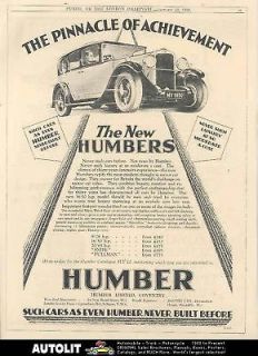 1930 Humber Saloon Ad Balkan Sobranie Cigarette