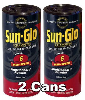 Sun Glo #6 Med Speed Shuffleboa​rd Table Powder Wax 2 Cans