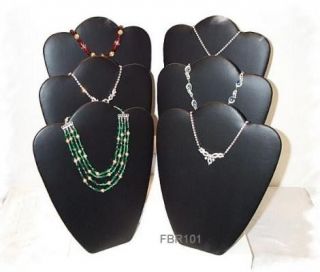 Necklace Display Black Lthr 10 Jewelry Chain Stands