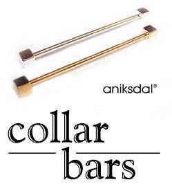 Vintage Metal Square End COLLAR BARS Tie Bar Rods Clips