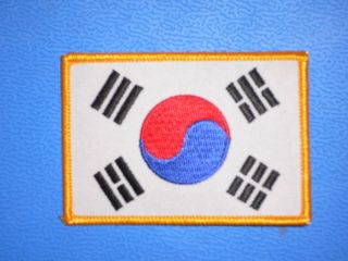 Korean Flag patch Gold karate tang soo do tae kwon