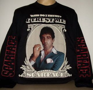 Scarface Tony Montana Al Pacino long sleeve T Shirt Size L new