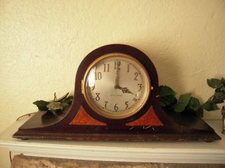 Vintage Seth Thomas Mantle Wood Chime Electric Clock 20 Long WORKS