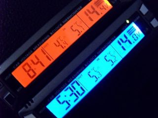 Digital Thermometer & Car Voltage Monitor Meter C/F Clock