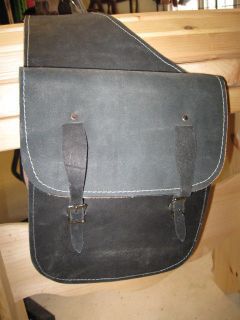 Used Tack Saddle Bags Black leather rough out, Western gift, trail