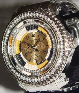   OUT HIP HOP DIAMONDS PLATINUM METAL BAND TECHNO KING WATCH LIMITED 23